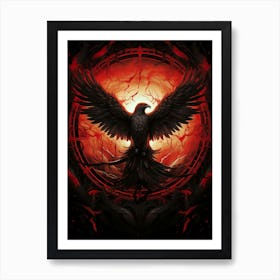 Crow Inferno Art Print