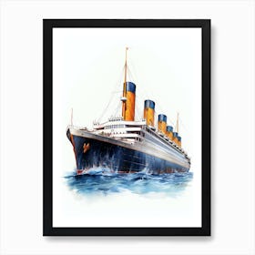 Titanic Ship Sketch Illustration 2 Art Print