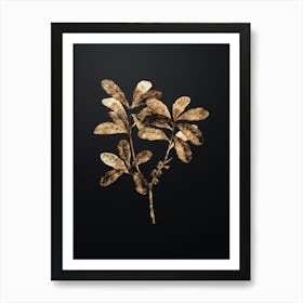 Gold Botanical Northern Bayberry on Wrought Iron Black n.2165 Art Print