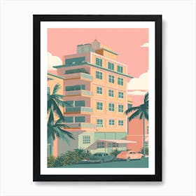 Miami Florida Usa Travel Illustration 2 Art Print