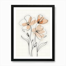 Minimalist Flower Line Art 1 Art Print