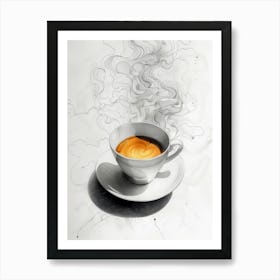 Coffee Cup With Smoke 1 Art Print