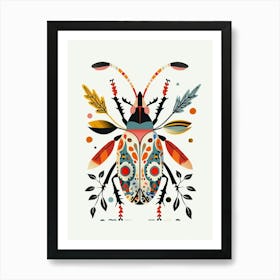 Colourful Insect Illustration Flea Beetle 16 Art Print