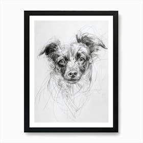 Shepherd Dog Charcoal Line 2 Art Print