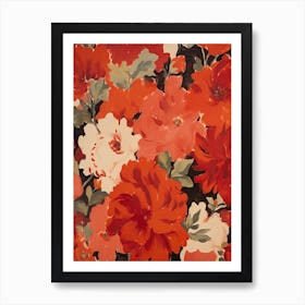 Red Flower Impressionist Painting 3 Art Print