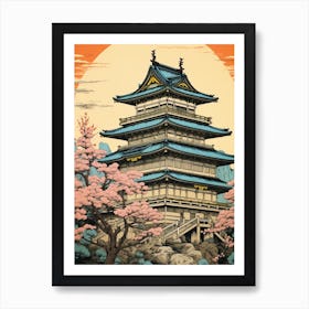 Nagoya Castle, Japan Vintage Travel Art 2 Art Print