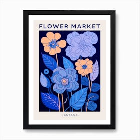 Blue Flower Market Poster Lantana 2 Art Print