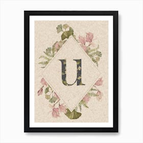 Floral Monogram U Art Print