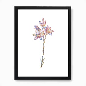 Stained Glass Madonna Lily Mosaic Botanical Illustration on White n.0322 Art Print