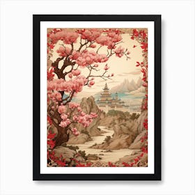 Cherry Blossom Victorian Style 2 Art Print
