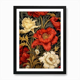 Red And White Flowers 1 Art Print