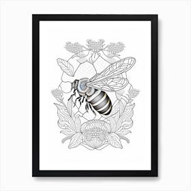 Honeybee 4 William Morris Style Art Print