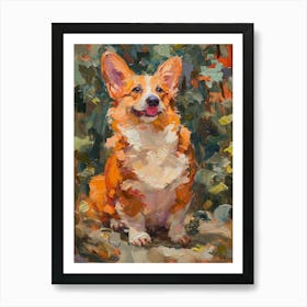 Pembroke Welsh Corgi Acrylic Painting 2 Art Print