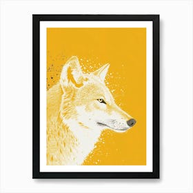 Yellow Arctic Wolf 3 Art Print