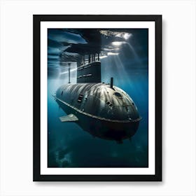 Submarine In The Ocean-Reimagined 10 Art Print