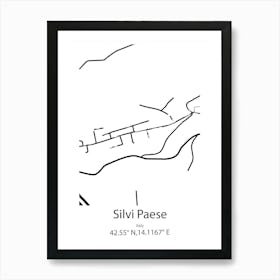 Silvi Paese,Italy Minimalist Map Poster