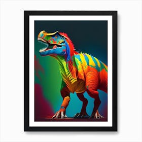 Nigersaurus Primary Colours Dinosaur Art Print