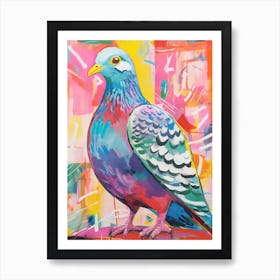 Colourful Bird Painting Pigeon 4 Art Print