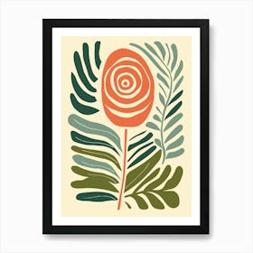 Rose With Leaves Art Print