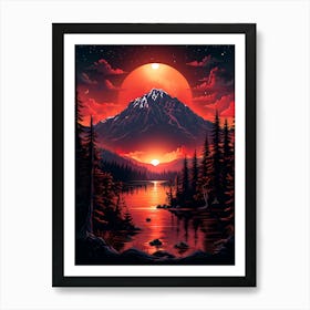 Sunset In The Mountains 8 Art Print