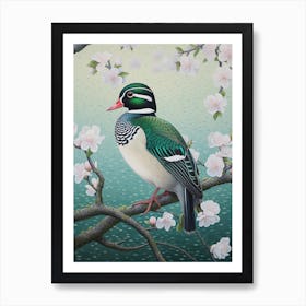 Ohara Koson Inspired Bird Painting Wood Duck 2 Art Print