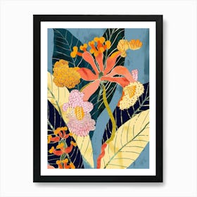 Colourful Flower Illustration Lantana 1 Art Print