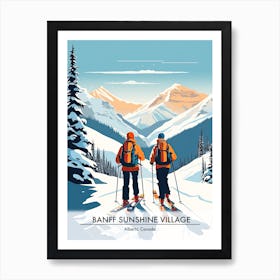 Banff Sunshine Village   Alberta Canada, Ski Resort Poster Illustration 1 Art Print
