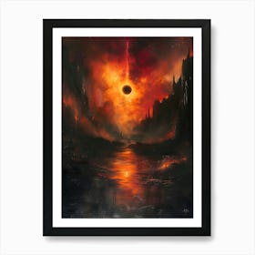 Black Hole, Bichromatic, Surrealism, Impressionism Art Print