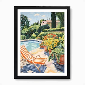 Sun Lounger By The Pool In Sardinia Italy 3 Art Print