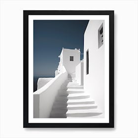 Santorini, Greece, Photography In Black And White 4 Art Print
