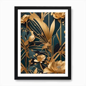 Gold Wallpaper Art Print