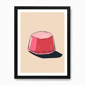 Pink Minimalist Jelly Beige Background 2 Art Print