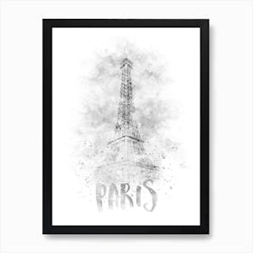 Paris Watercolor Eiffel Tower Art Print