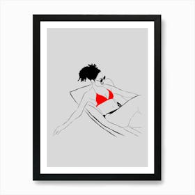 Beach Girl In Bikini uk. Art Print