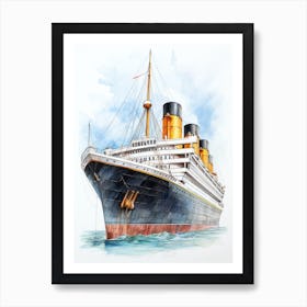 Titanic Ship Colour Pencil 4 Art Print