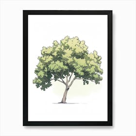 Walnut Tree Pixel Illustration 2 Art Print