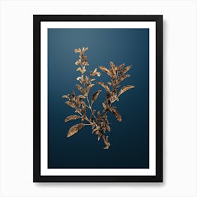 ACFZQ Gold Botanical Garden Sage on Dusk Blue n.3326 Art Print