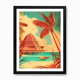 Aruba Vintage Sketch Tropical Destination Art Print