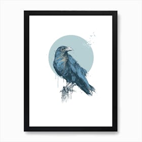 Blue Crow Art Print