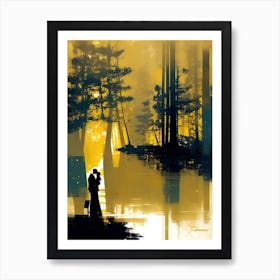 Kissing In The Woods Art Print