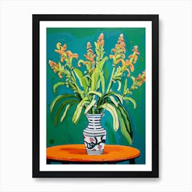 Flowers In A Vase Still Life Painting Kangaroo Paw 2 Art Print