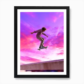 Skateboarding In Austin, United States Futuristic 1 Art Print