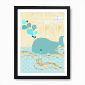 Nursery whale Art Print