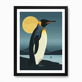 King Penguin Half Moon Island Minimalist Illustration 2 Art Print