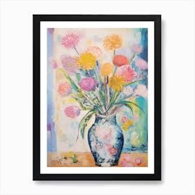 Flower Painting Fauvist Style Globe Amaranth 1 Art Print