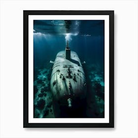 Submarine In The Ocean-Reimagined 40 Art Print