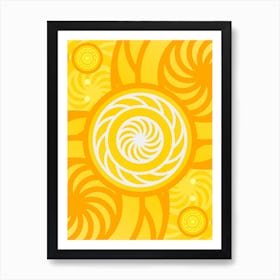 Geometric Abstract Glyph in Happy Yellow and Orange n.0081 Art Print