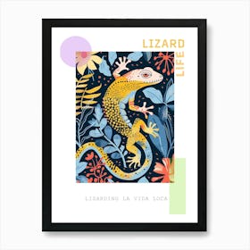Monsters And Beaded Lizards Modern Abstract Illustration Poster Art Print