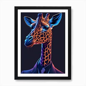 Giraffe Wearing Tuxedo Art Print