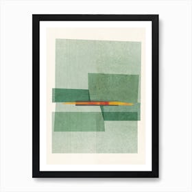Green Abstract Blocky Art Print